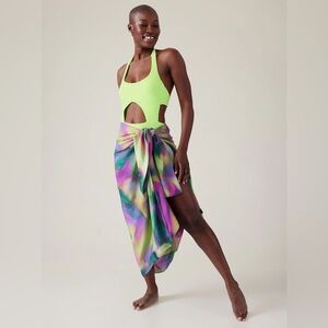 Athleta x Alicia Keyes Green Daybreak Cut Out Swimsuit